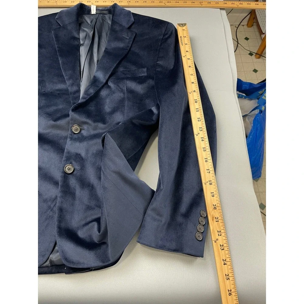 Lauren Ralph Lauren Mens Velvet Blazer Navy Blue 2-Button‎ Sport Coat 38S